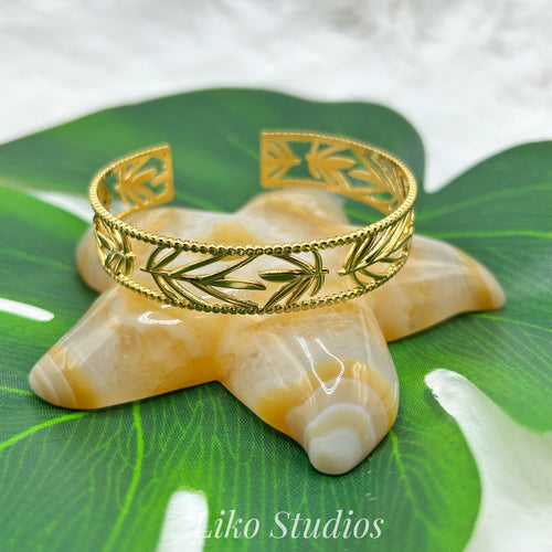 Adjustable Leaf Bangle