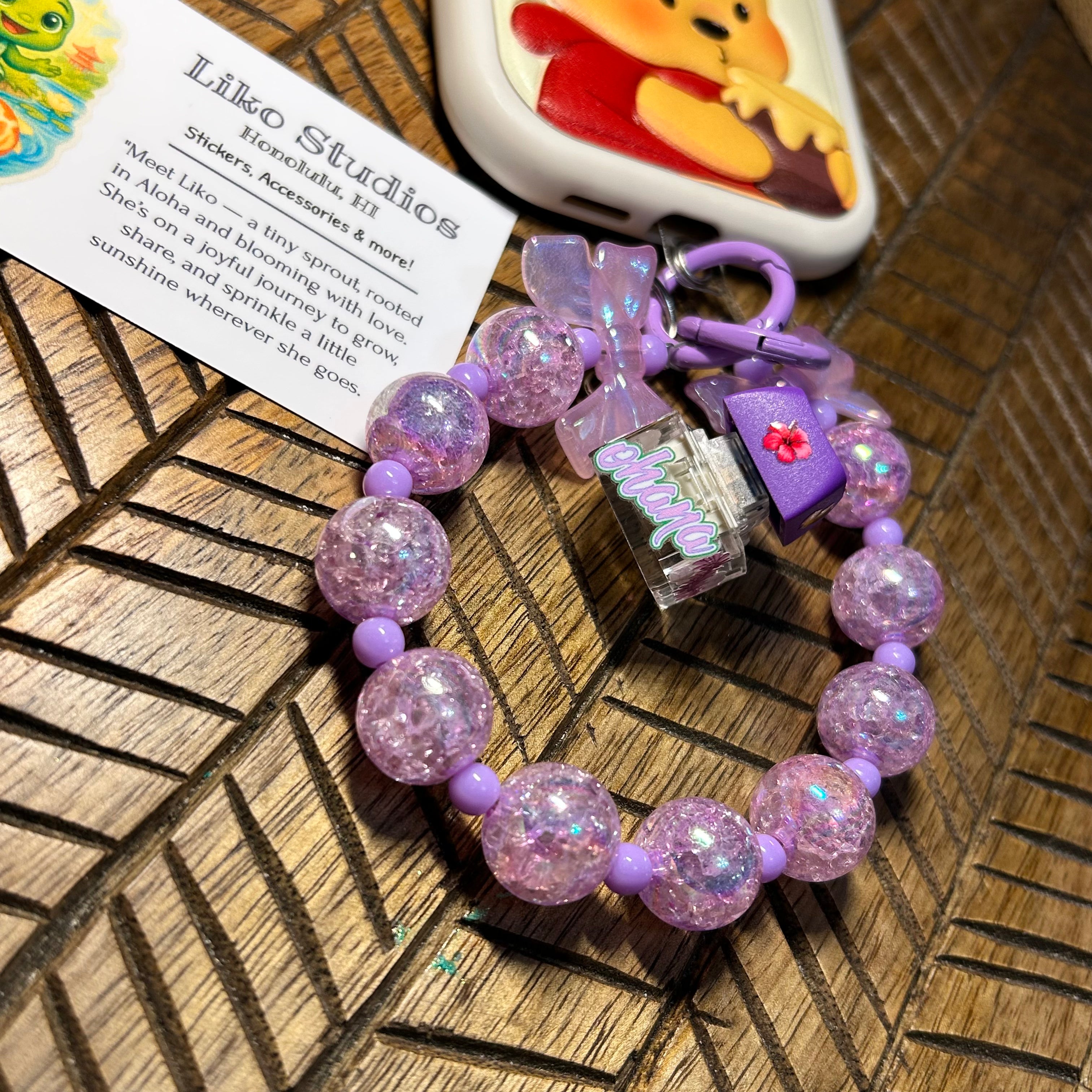 Lilac Crackle •  Ohana Fidget Keychain