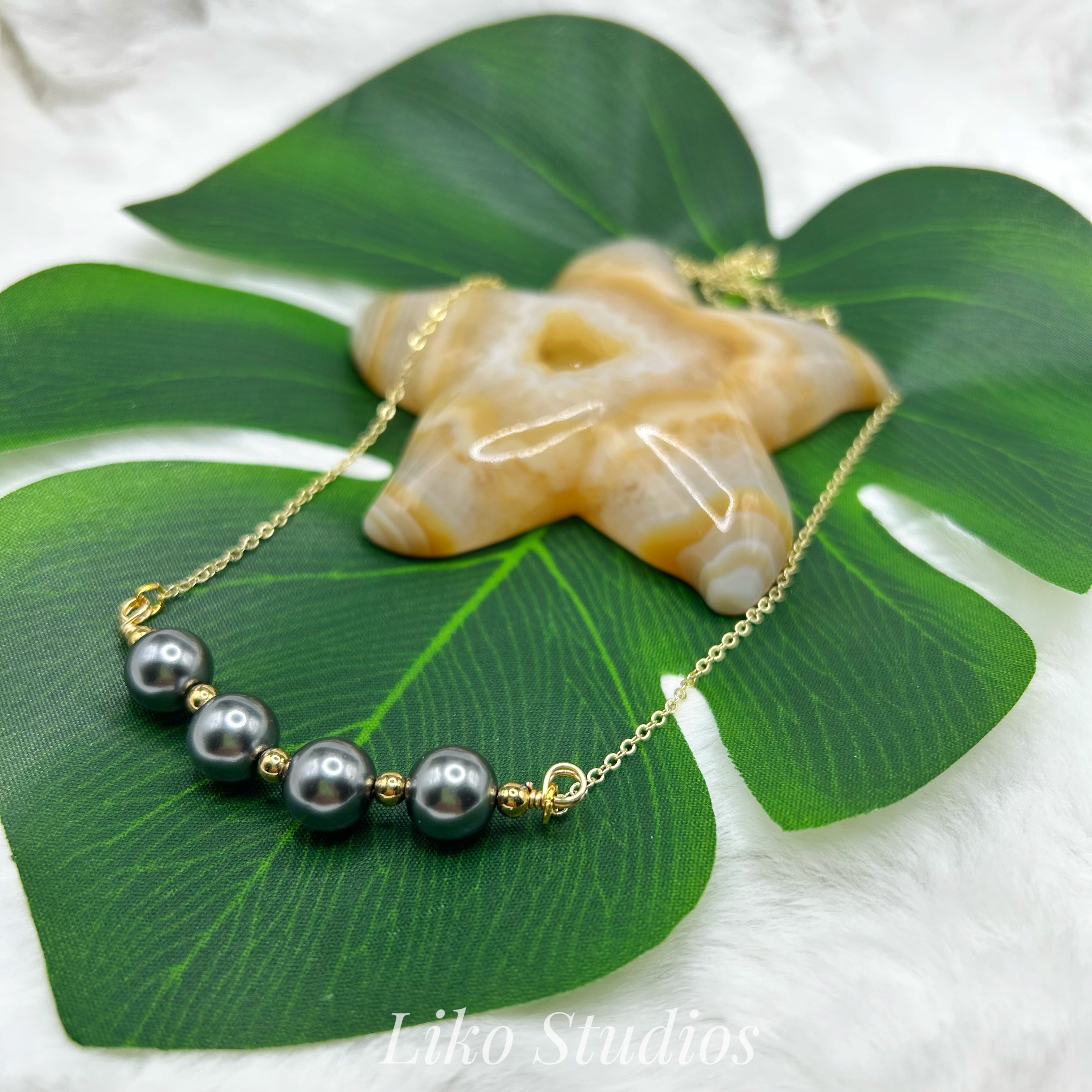 Pearl Bar Necklaces • Gold Plated