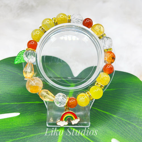 *Dragon Vein Agate Crystal - Anuenue Sunrise • Bracelet 041