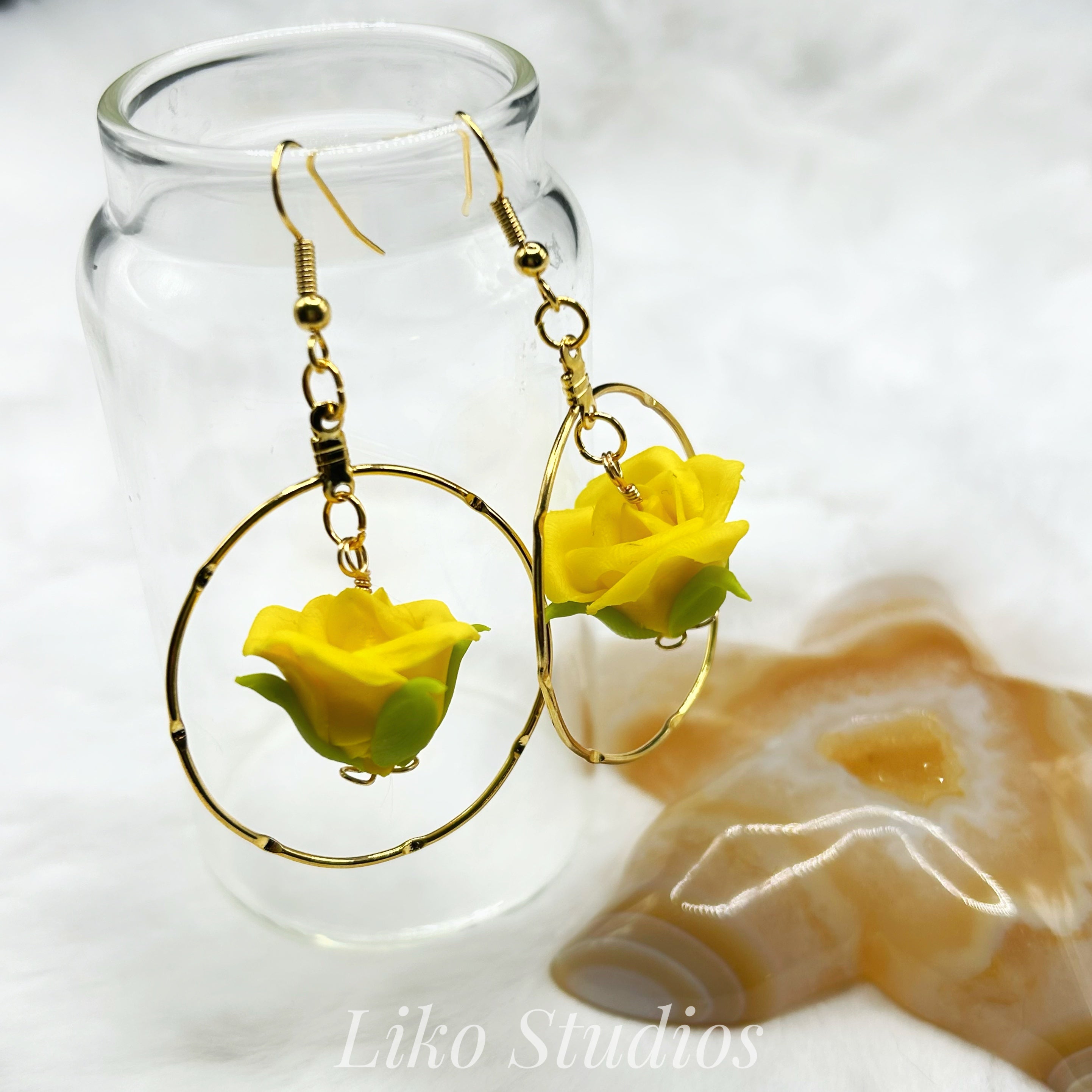 Yellow Lokelani Hoops