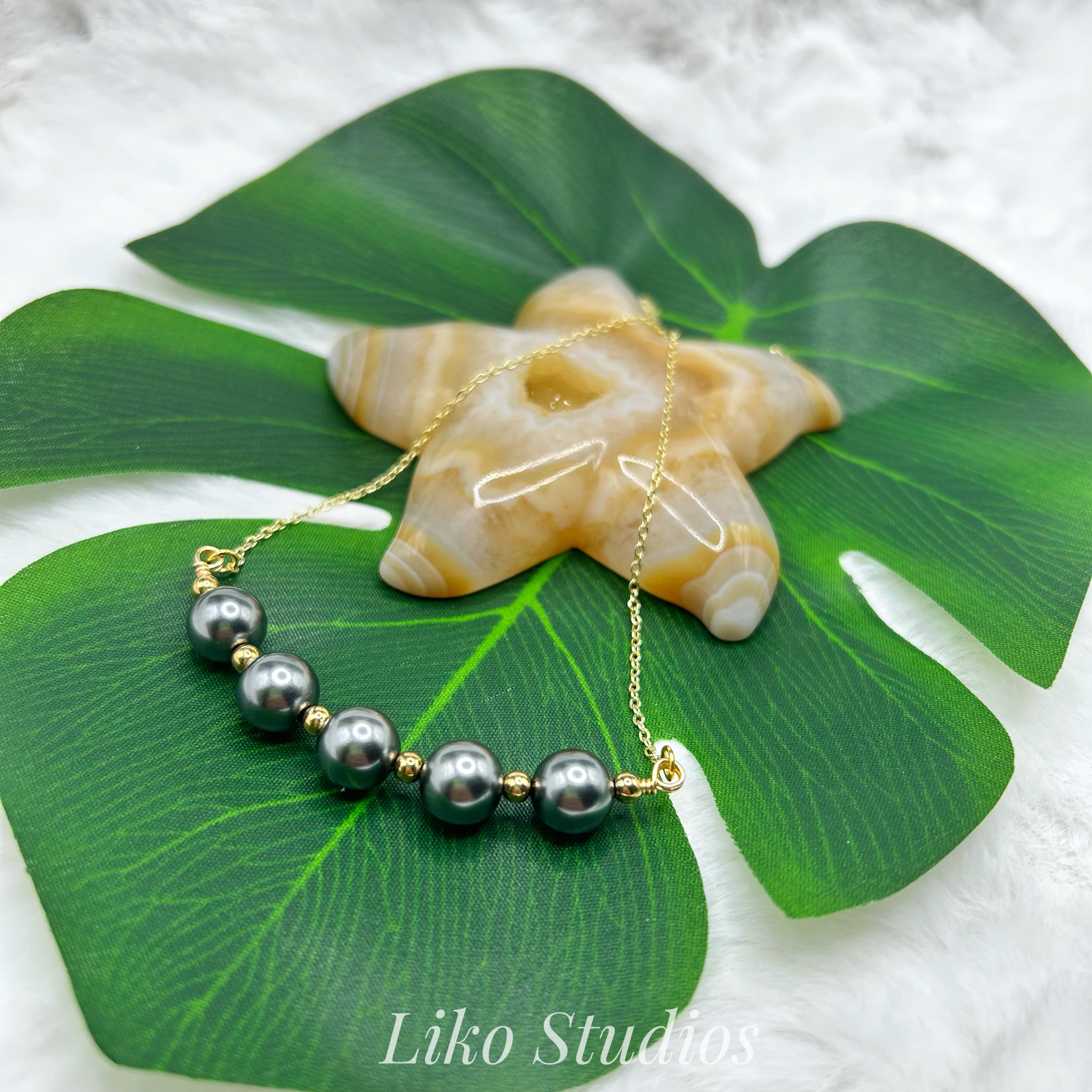 Pearl Bar Necklaces • Gold Plated