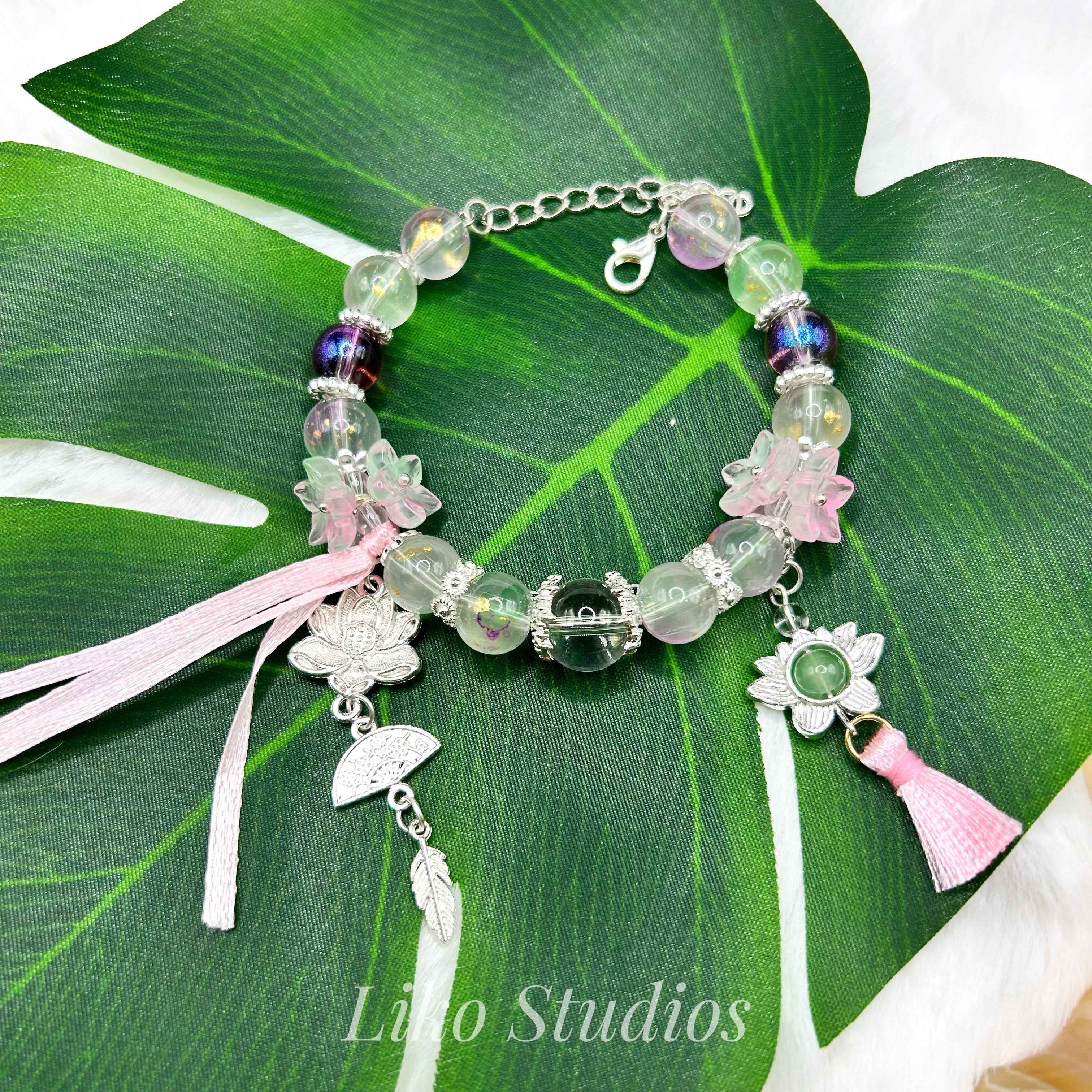 Pink Tassel Lotus • Bracelet 005