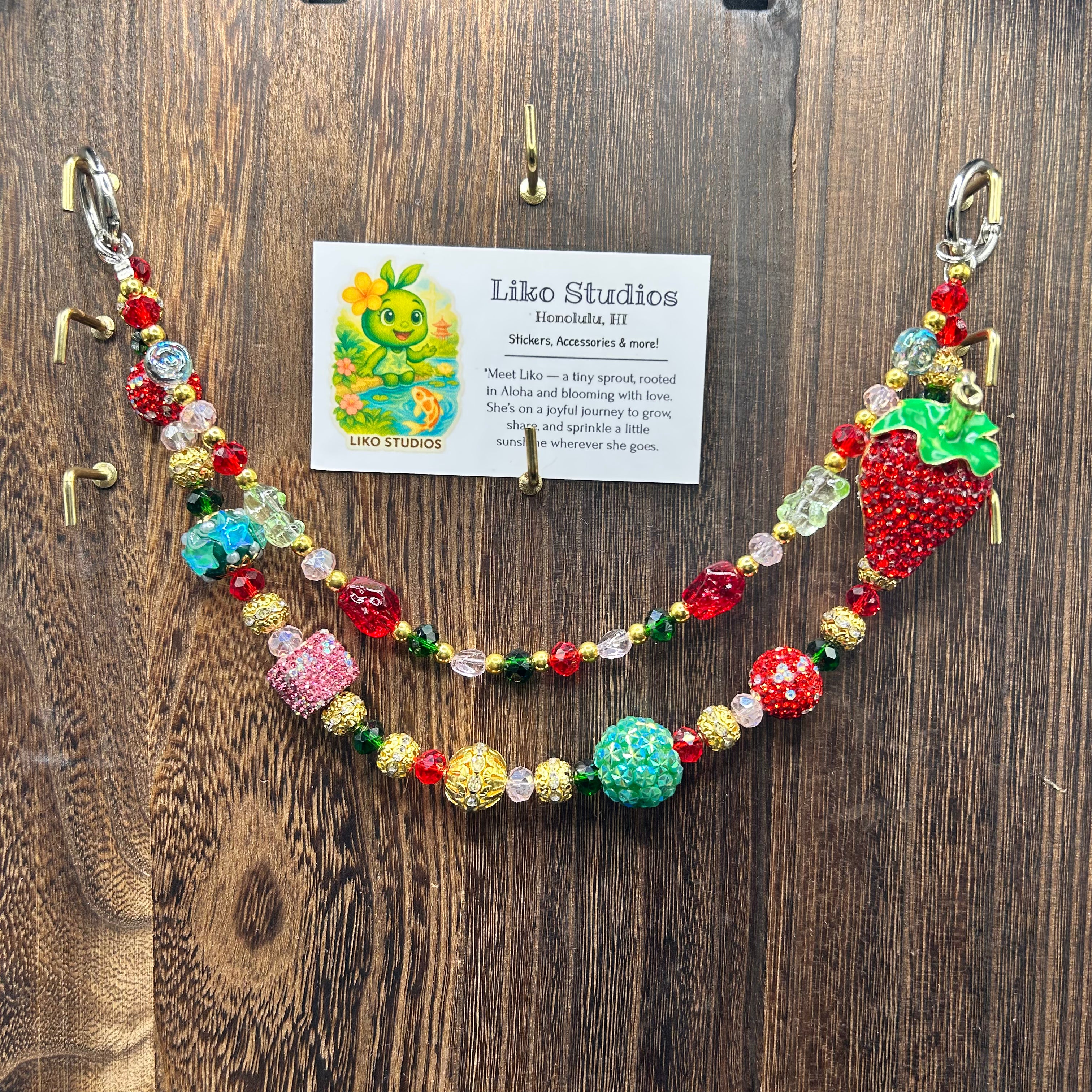 Strawberry Glitz • Luxe Bag Charm
