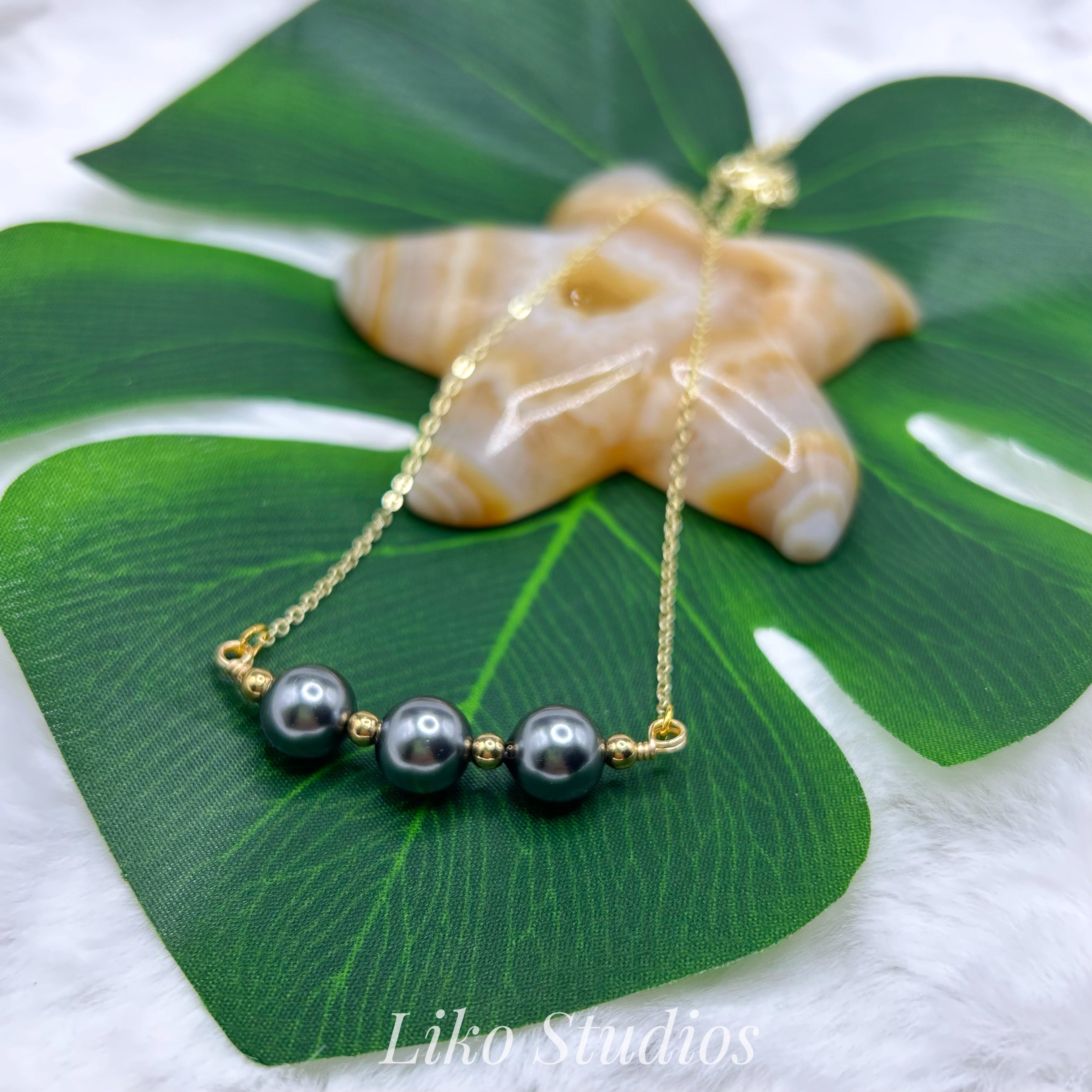 Pearl Bar Necklaces • Gold Plated