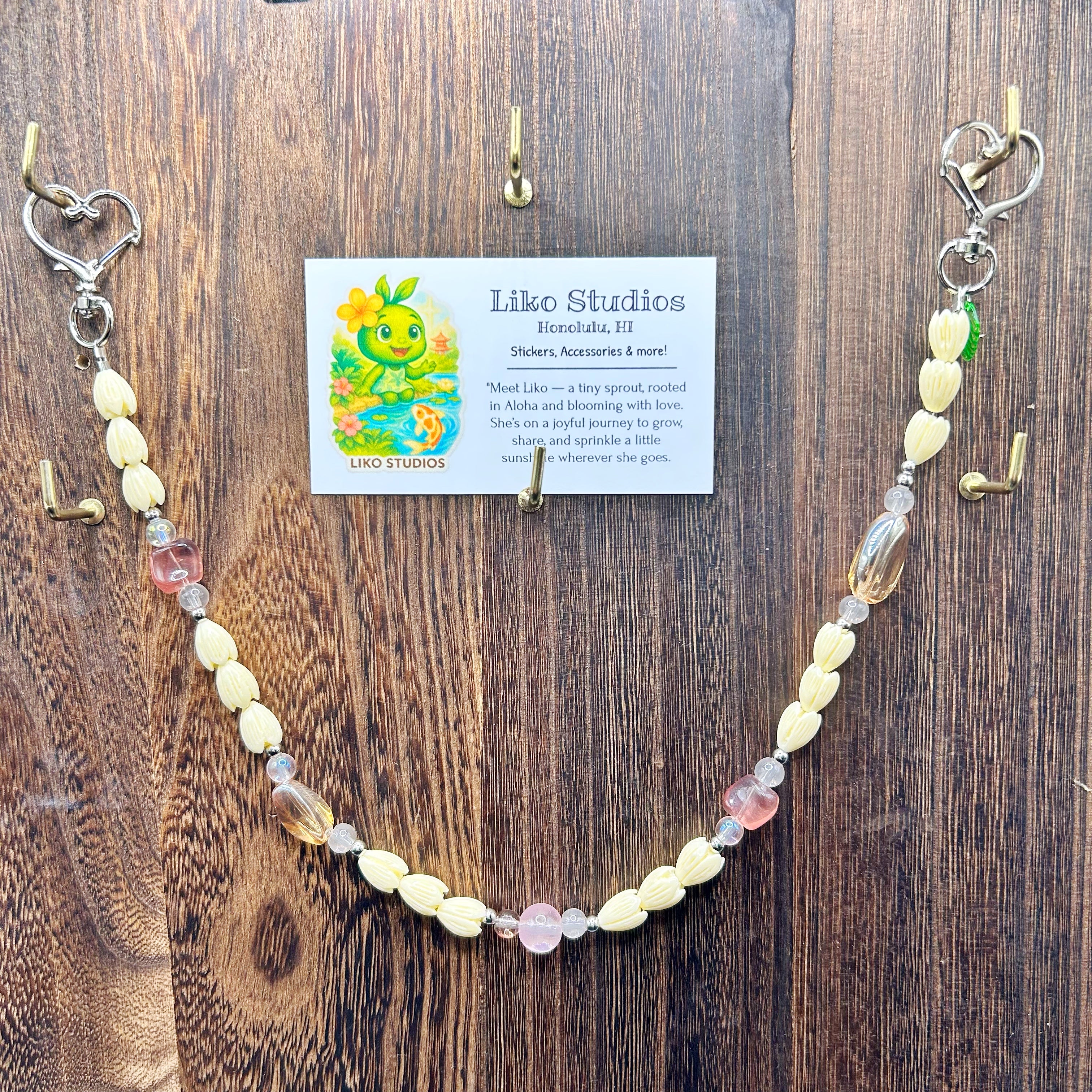Neutral Pikake • Bag Charm • Phone Charm • Car Lei