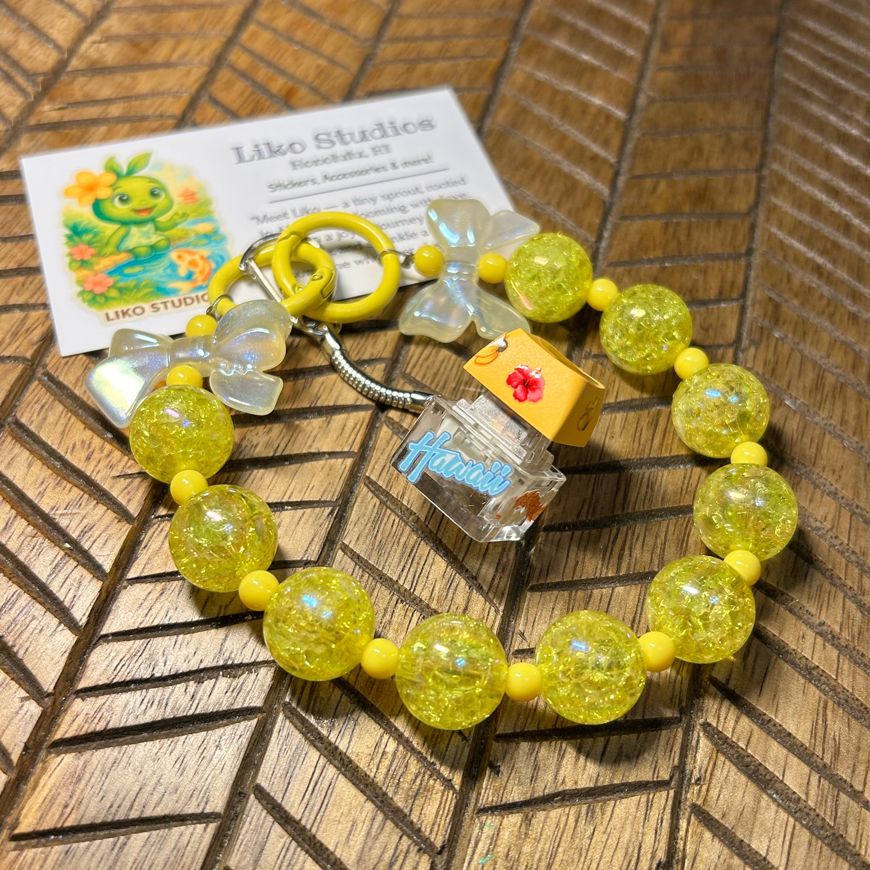 Yellow crackle •  Hawaii Fidget Keychain