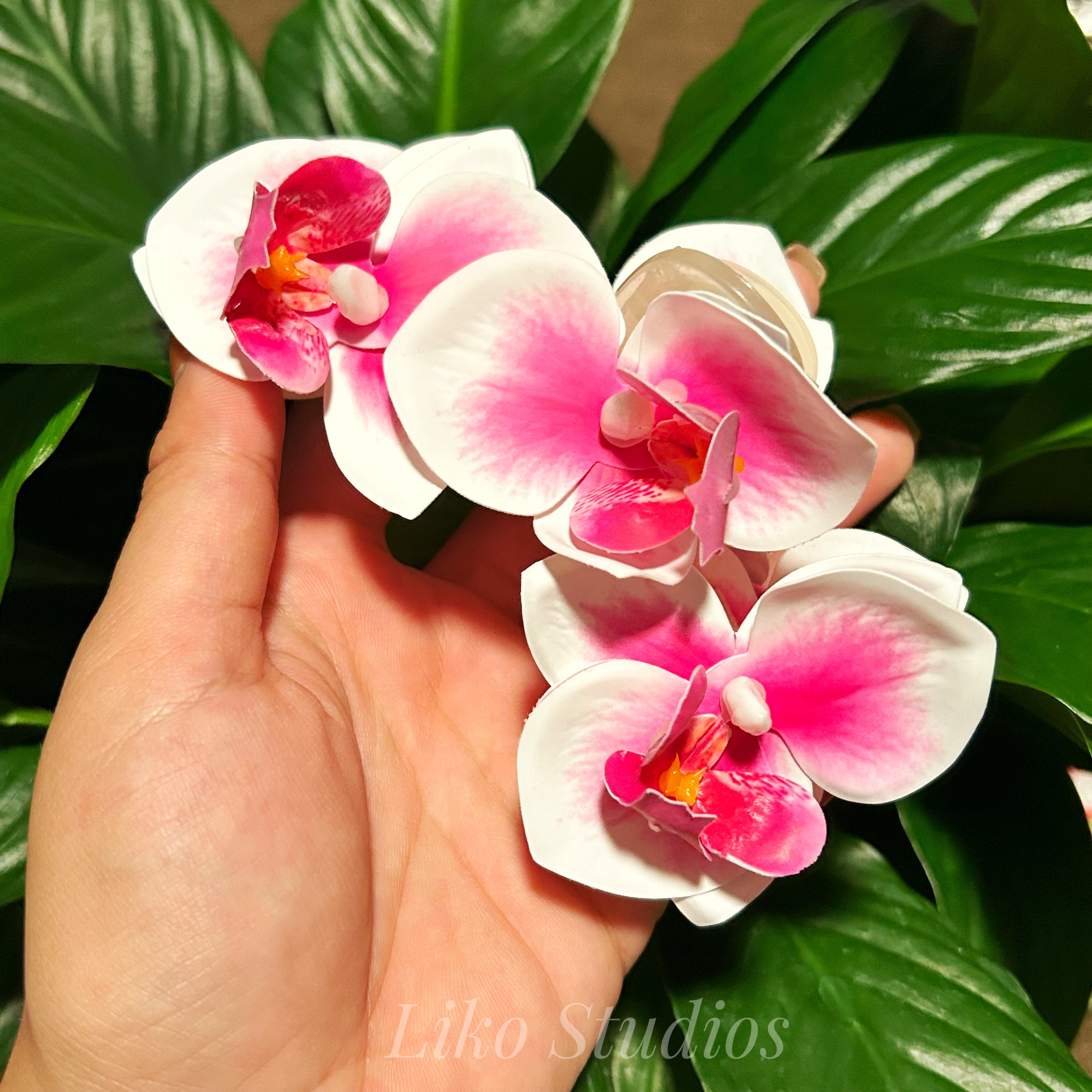 White Orchid Artificial Flower Hair Clip