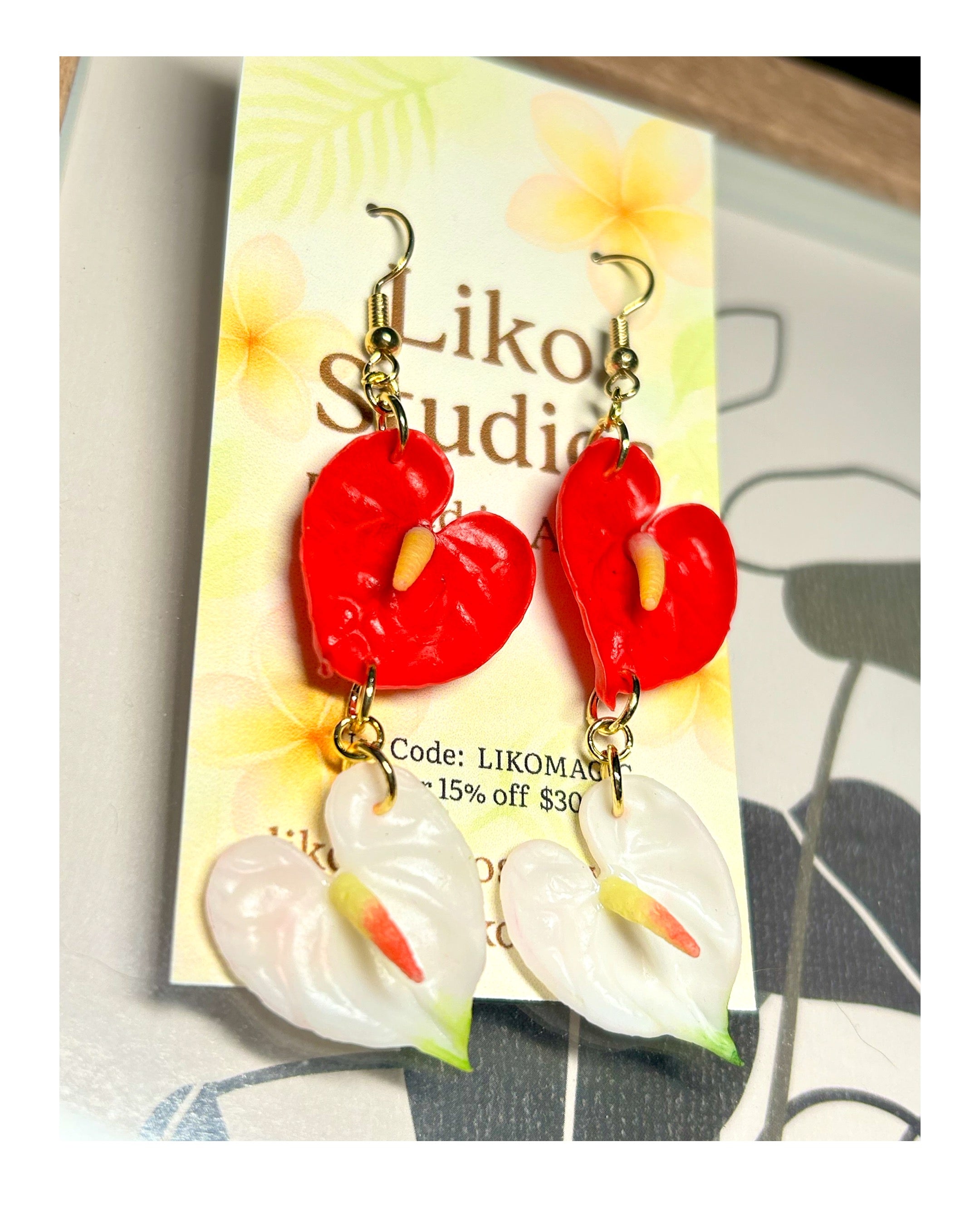 Anthurium Earrings • Singles, Doubles, Triples *Made to order