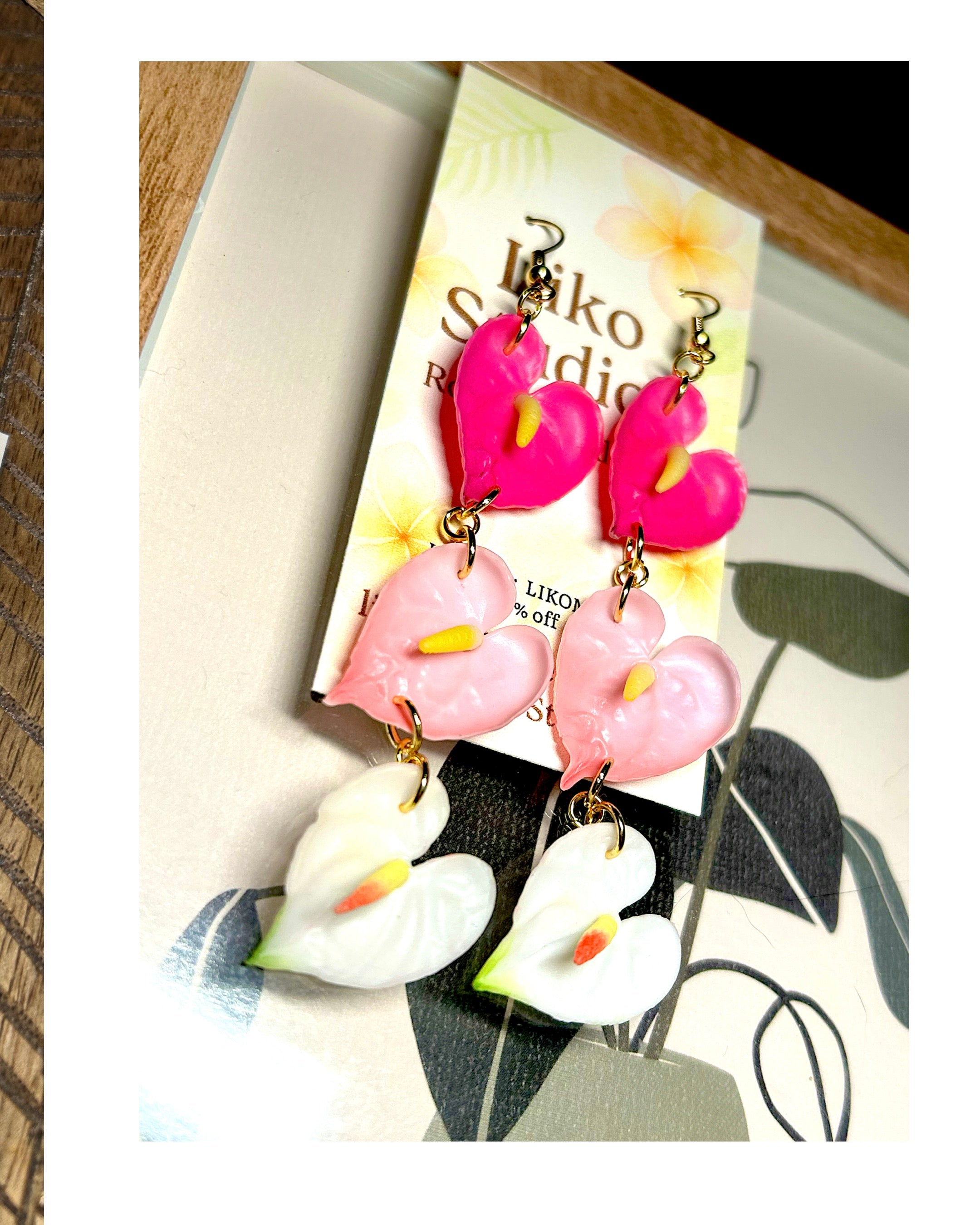 Anthurium Earrings • Singles, Doubles, Triples *Made to order