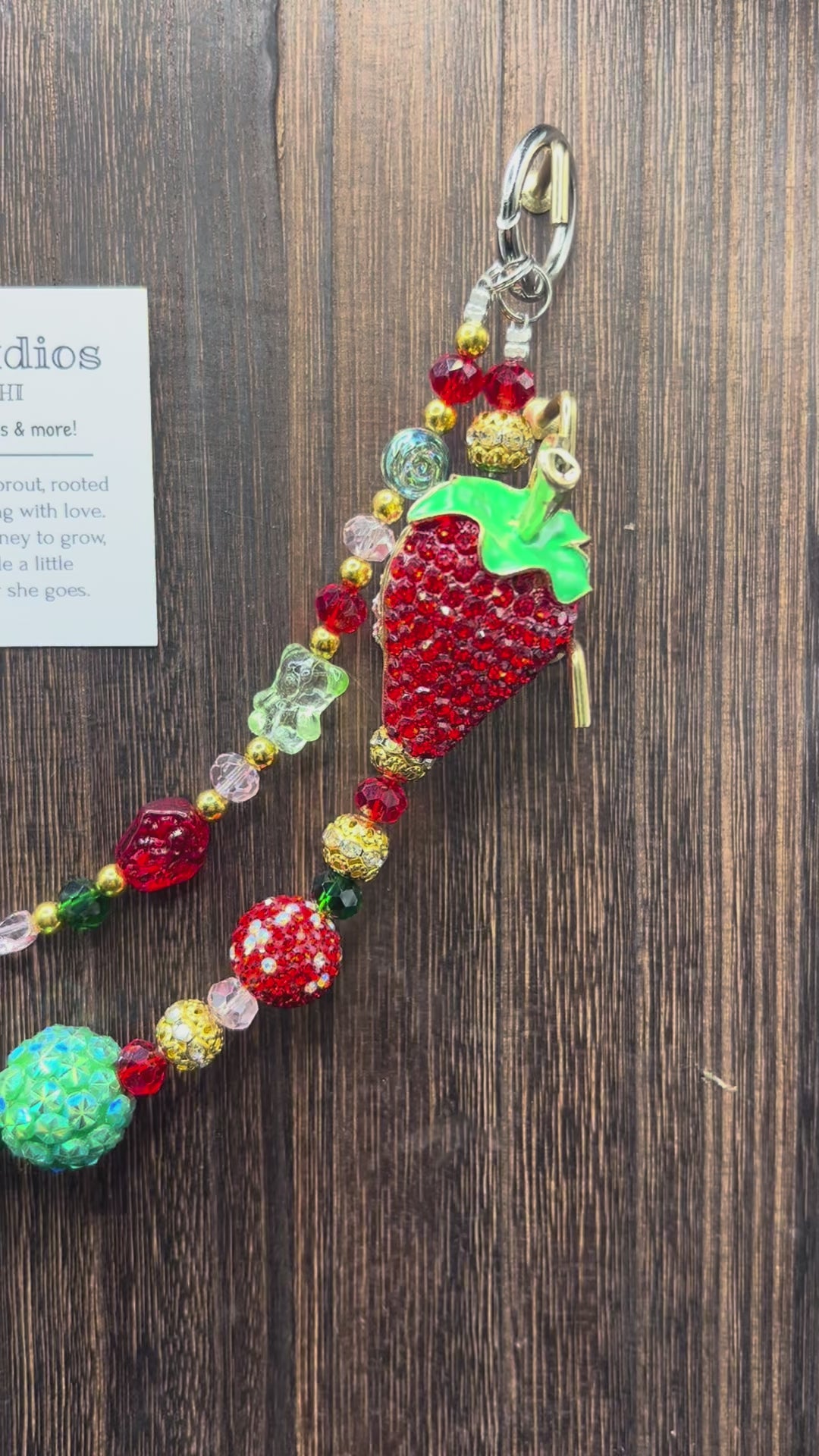 Strawberry Glitz • Luxe Bag Charm